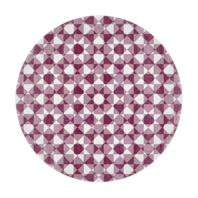 Farbenfrohes Schachbrett-Diamant-Karomuster Schneidebrett (Vorderseite)