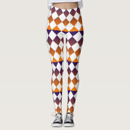 Farbenfrohes Schachbrett-Diamantmuster Leggings