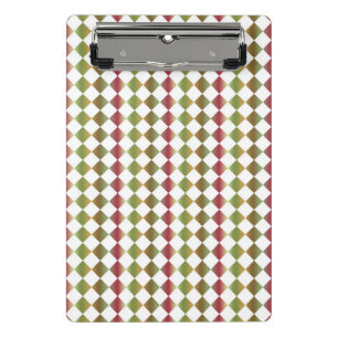 Farbenfrohes Schachbrett-Diamantmuster Mini Klemmbrett