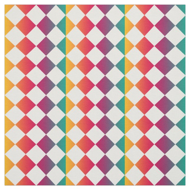 Farbenfrohes Schachbrett-Diamantmuster Stoff (Muster)