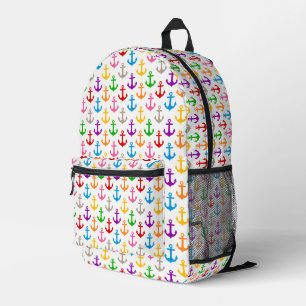 Farbenfrohes Schiff-Anker-Design Weiß Bedruckter Rucksack