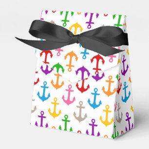Farbenfrohes Schiff-Anker-Design Weiß Geschenkschachtel
