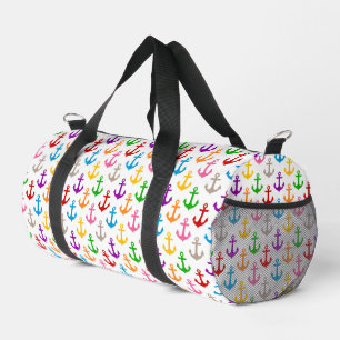 Farbenfrohes Schiffsanker-Design Weiß Duffle Bag
