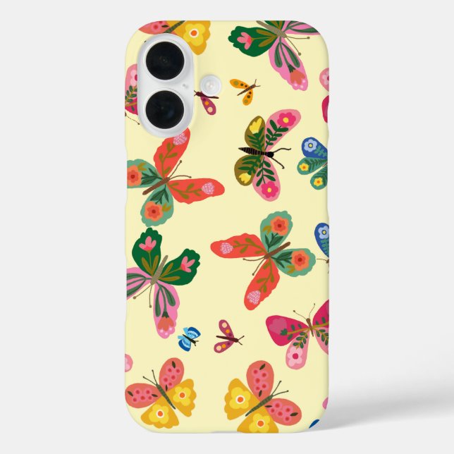 Farbenfrohes Schmetterlingsgarten-Muster iPhone-Hü Case-Mate iPhone Hülle (Rückseite)