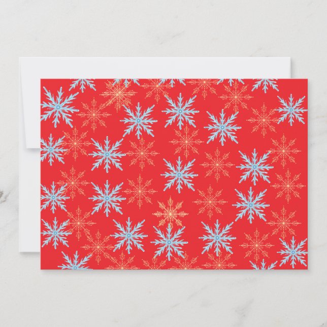 Farbenfrohes Schneeflocken-Muster Weihnachtsfeier- Einladung (Vorderseite)
