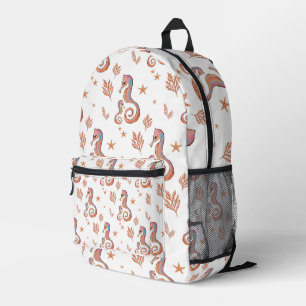 Farbenfrohes Seepferdchen-Ozean-Muster Bedruckter Rucksack