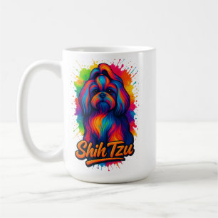 Farbenfrohes Shih Tzu Pop Art Design – Lebendiges  Kaffeetasse