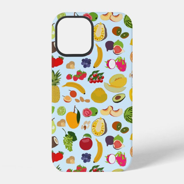 Farbenfrohes Sommerfruchtmuster iPhone Hülle (Rückseite)