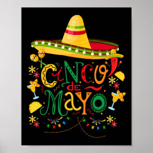 Farbenfrohes Spaß-Cinco-De-Mayo-Design Poster