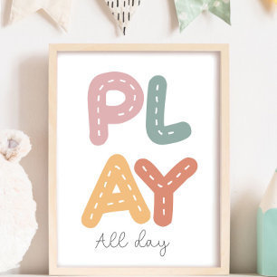 Farbenfrohes Spiel ganz tags Kinderzimmer Poster