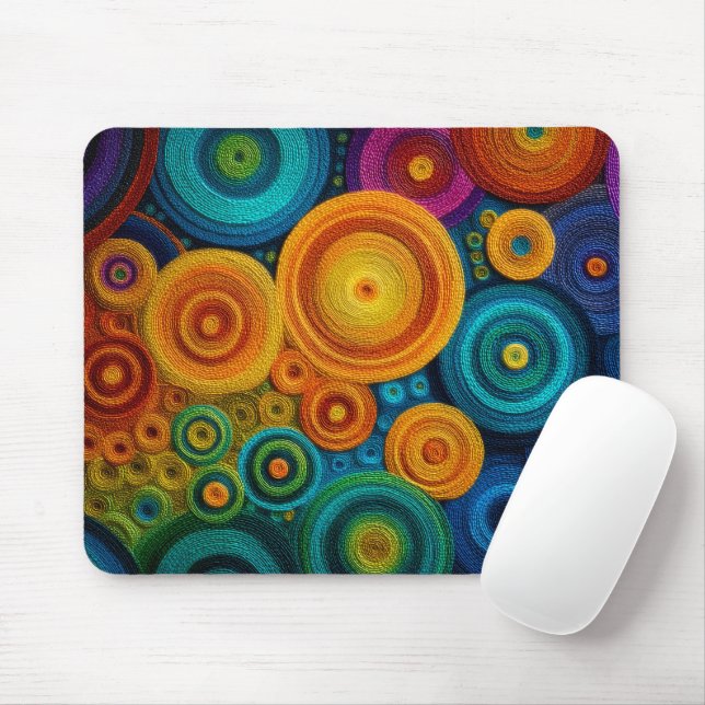 Farbenfrohes Spiral-Abstraktes Muster Geometrische Mousepad (Mit Mouse)