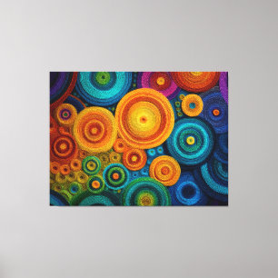 Farbenfrohes Spiral-Abstraktmuster Geometrischer W Leinwanddruck