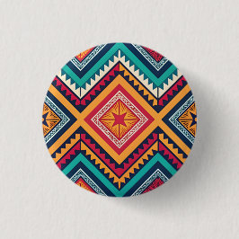 Farbenfrohes Stammesmuster Button