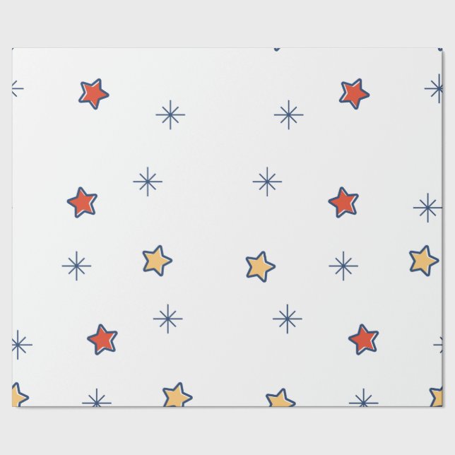 Farbenfrohes Stern Geschenkpapier (Saum)