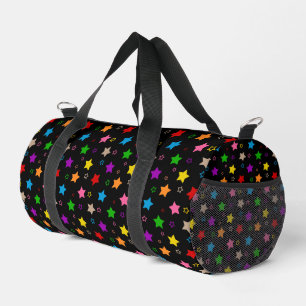 Farbenfrohes Sterne-Muster-Design Schwarz Duffle Bag