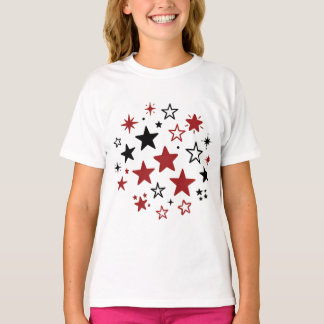 Farbenfrohes Sterne-Muster-Doppelkissenbezug T-Shirt