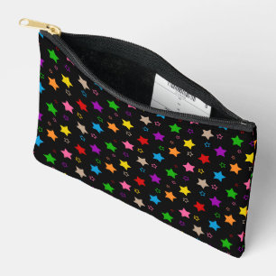 Farbenfrohes Sterne-Musterdesign Schwarz Zubehörtasche