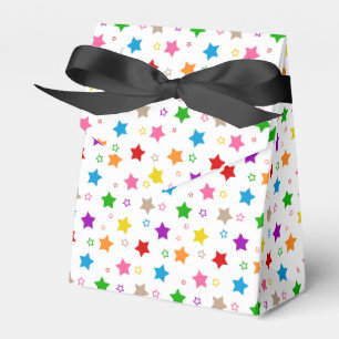 Farbenfrohes Sterne-Musterdesign Weiß Geschenkschachtel