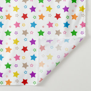 Farbenfrohes Sterne-Musterdesign Weiß Wandteppich