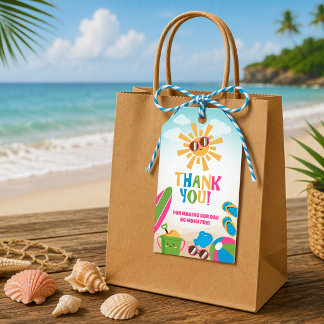 Farbenfrohes Strand-Themen-Geschenk-Tag für jede S Geschenkanhänger