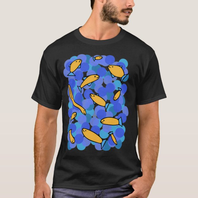 Farbenfrohes Süßes Fischmuster T-Shirt (Vorderseite)