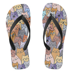 Farbenfrohes Süßes Katzenmuster Fantasie Katzen Ge Flip Flops