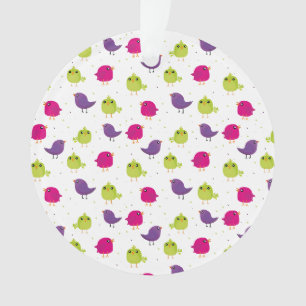 Farbenfrohes Süßes Vögel Muster Ornament