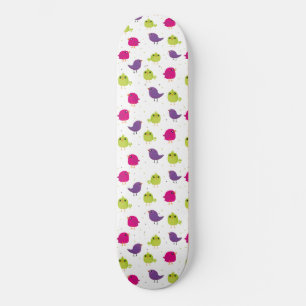 Farbenfrohes Süßes Vögel Muster Skateboard