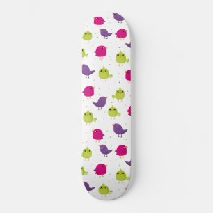 Farbenfrohes Süßes Vögel Muster Skateboard