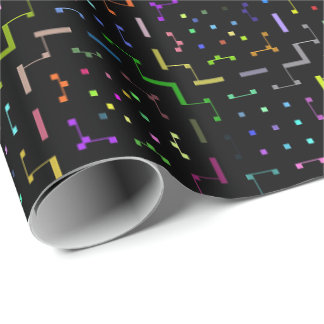 Farbenfrohes Tech-Coding-Elektronik-Muster Geschenkpapier