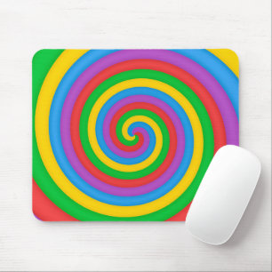 Farbenfrohes Tie-Dye-Regenbogen-Swirbel-60er-Jahre Mousepad