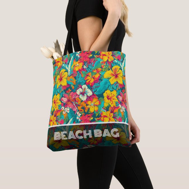 Farbenfrohes Tropische Blumen Muster (Von Nahem)