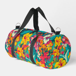 Farbenfrohes tropisches Blumenmuster Duffle Bag