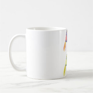 Farbenfrohes tropisches Papageienmuster Kaffeetasse