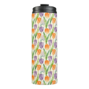 Farbenfrohes Tulpenmuster Thermosbecher