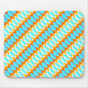 Farbenfrohes Türkis Blau Orange Gelb Muster Mousepad