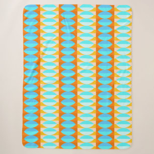 Farbenfrohes Türkis Blau Orange Gelb Muster Sherpadecke