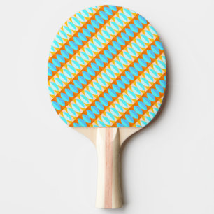 Farbenfrohes Türkis Blau Orange Gelb Muster Tischtennis Schläger