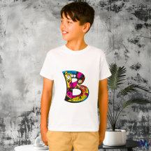 Farbenfrohes und lustiges Monogramm B tribal und D