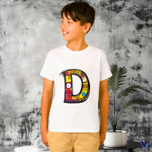 Farbenfrohes und lustiges Monogramm D tribal und D