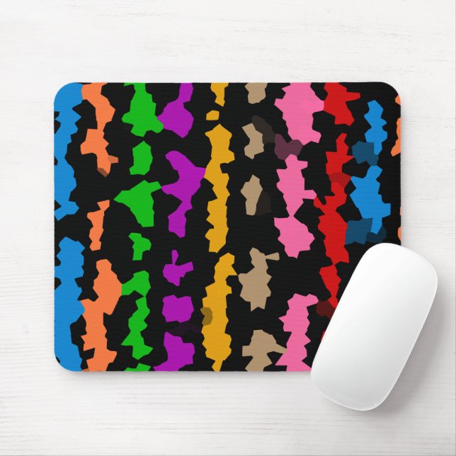 Farbenfrohes unregelmäßiges abstraktes Design Schw Mousepad (Mit Mouse)