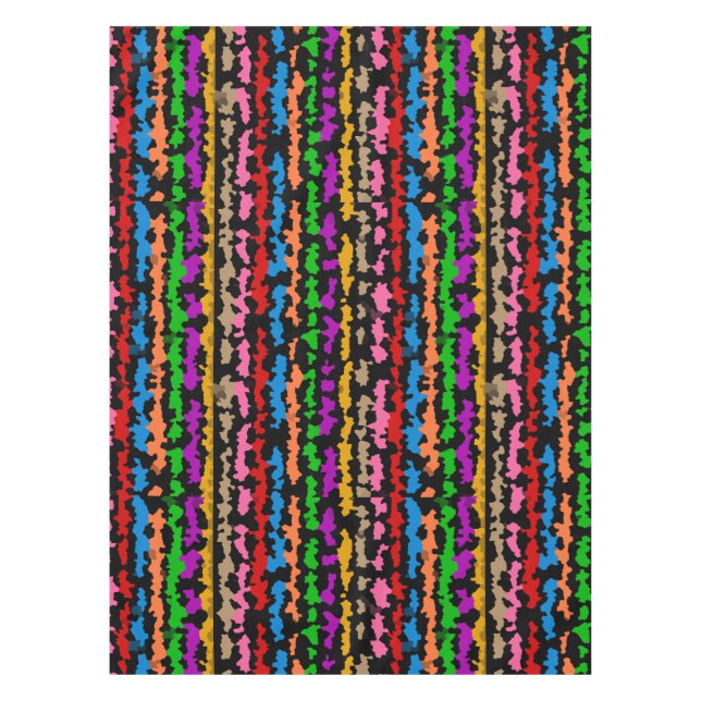 Farbenfrohes unregelmäßiges abstraktes Design Schw Tischdecke (Vorderseite)