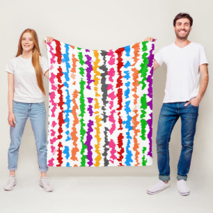 Farbenfrohes unregelmäßiges abstraktes Design Weiß Fleecedecke
