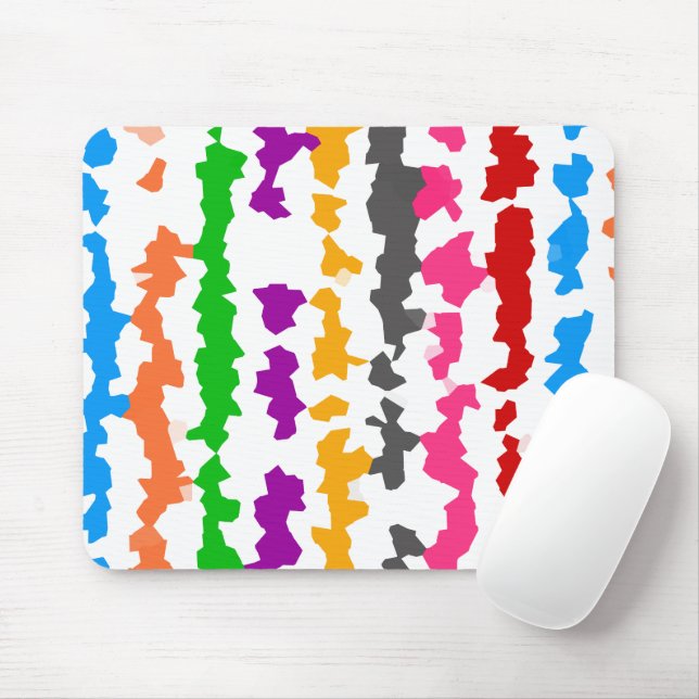 Farbenfrohes unregelmäßiges abstraktes Design Weiß Mousepad (Mit Mouse)