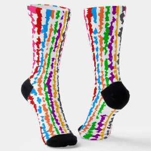 Farbenfrohes unregelmäßiges abstraktes Design Weiß Socken