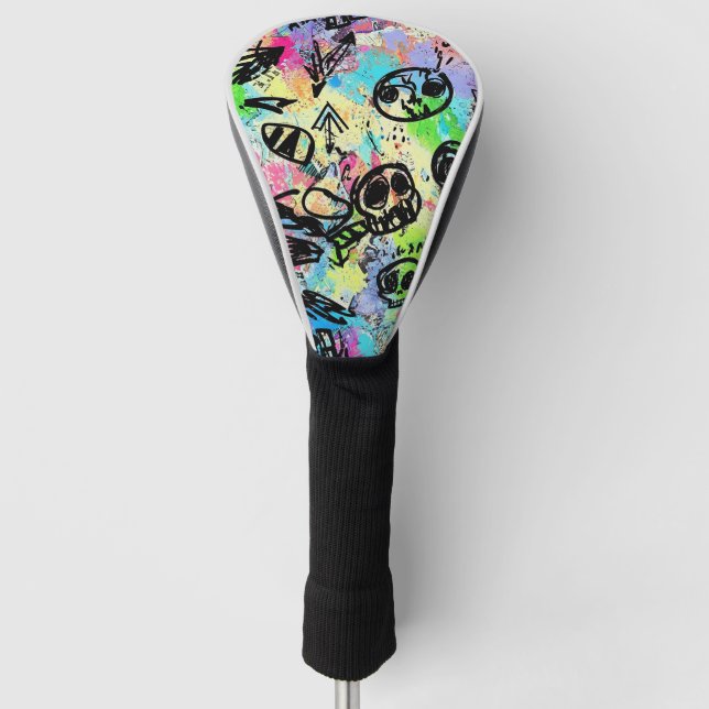 Farbenfrohes urbanes Graffiti-Muster (1) Golf Headcover (Vorderseite)