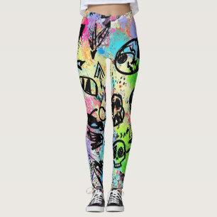 Farbenfrohes urbanes Graffiti-Muster (1) Leggings