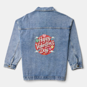 Farbenfrohes Valentinstag-Herz Jeansjacke