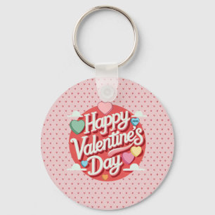 Farbenfrohes Valentinstag-Herz  Schlüsselanhänger