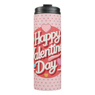 Farbenfrohes Valentinstag-Herz  Thermosbecher